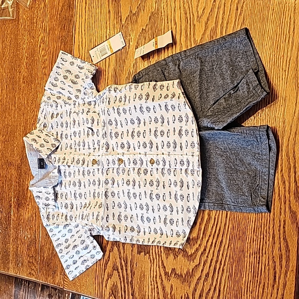 NWT Nautica short and button down set, both size 3T